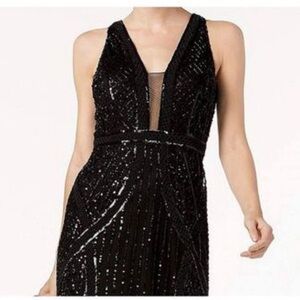 Adrianna Papell Black Sequin Gown